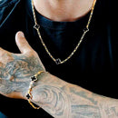 Colar Tijolinho 3mm + Pingente Trevo Banhado a Ouro 18k