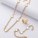 Colar Tijolinho 3mm + Pingente Trevo Banhado a Ouro 18k