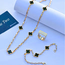 Colar Tijolinho 3mm + Pingente Trevo Banhado a Ouro 18k