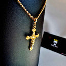 Corrente  Grummet 6mm  + Pingente Crucifixo Inri 3D